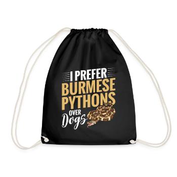  Burmese Python Stuff Reptile Foos Snake Owner - Drawstring Bag - black - Front