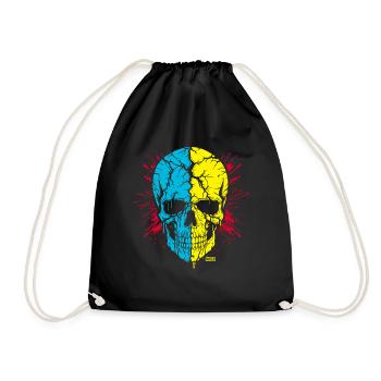 Skull - Drawstring Bag - black - Front