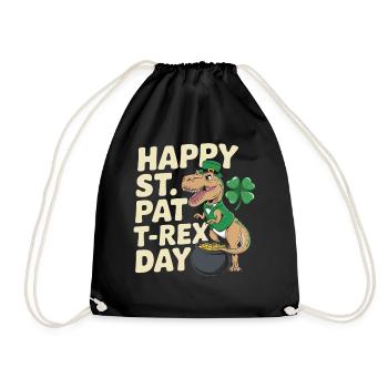 Dino Leprechaun St Patrick Day - Turnbeutel - Schwarz - Vorne