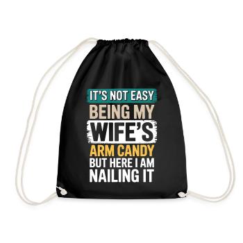 Wife Sayings Wives Funny Wife Gift - Drawstring Bag - black - Front