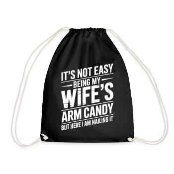 Wife Sayings Wives Funny Wife Gift - Drawstring Bag - black - Front