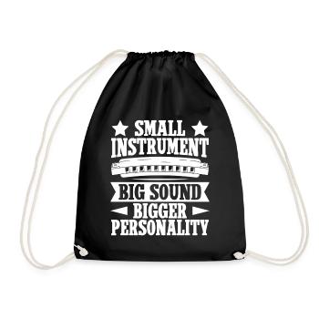 Harmonica Musican Small Instrument Big Sound - Drawstring Bag - black - Front