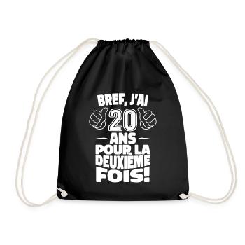 J’ai 20 Ans Pour La Deuxième Fois Anniversaire 40 - Sac de sport léger - noir - Devant