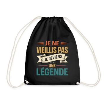 I don't get old, I become a legend, gift - Drawstring Bag - black - Front