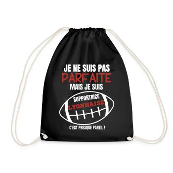 Supporter Rugby Lyonnaise Humour - Drawstring Bag - black - Front