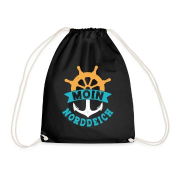 North Sea Holiday MOIN NORDDEICH Funny - Drawstring Bag - black - Front