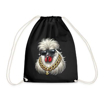 Silk Chicken - Drawstring Bag - black - Front