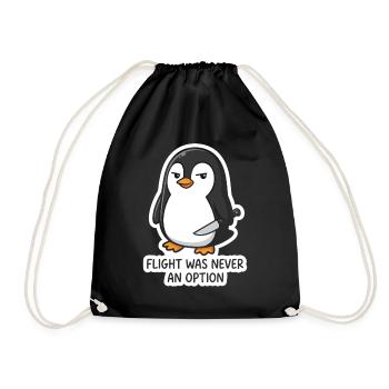 Pingouin avec lame - le vol n’était pas une option - Sac de sport léger - noir - Devant