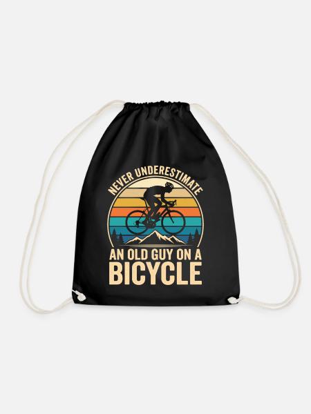 Never Underestimate An Old Guy On A Bicycle - Turnbeutel - Schwarz