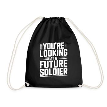 You're Looking at a Future Soldier - Drawstring Bag - black - Front