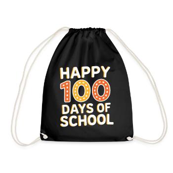 Happy 100 Days Of School - Drawstring Bag - black - Front