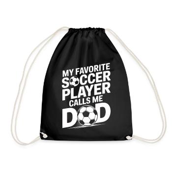 Mein Lieblingsfußballer nennt mich Papa - Turnbeutel - Schwarz - Vorne