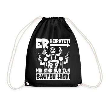 Bachelor Party T-Shirt Men Bachelor Party Shirts - Drawstring Bag - black - Front