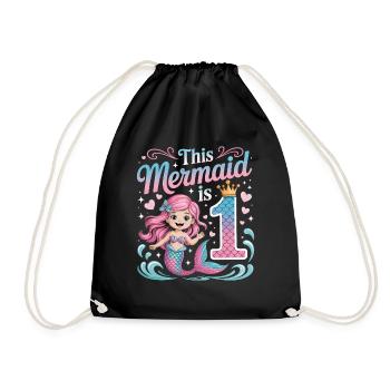 Sirène 1er anniversaire 1 année - Sac de sport léger - noir - Devant