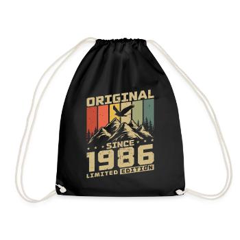 Cadeau d’anniversaire vintage original de 1986 - Sac de sport léger - noir - Devant
