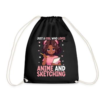 Juste une fille qui adore l’anime et dessine de l’afro - Sac de sport léger - noir - Devant