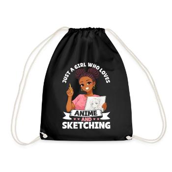 Juste une fille qui adore l’anime et dessine de l’afro - Sac de sport léger - noir - Devant