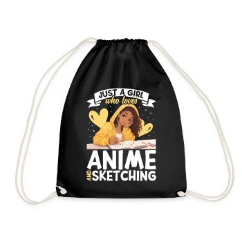 Juste une fille qui adore l’anime et dessine de l’afro - Sac de sport léger - noir - Devant