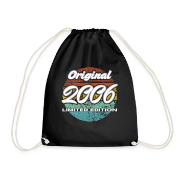 20th Birthday 2006 Gift for Men and Women - Drawstring Bag - black - Front