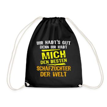 Sheep Farmer Gift - Drawstring Bag - black - Front
