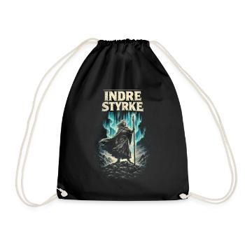 Scandinavian Viking Indre Styrke - Drawstring Bag - black - Front
