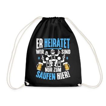 JGA T-Shirt Männer Junggesellenabschied Shirts - Turnbeutel - Schwarz - Vorne
