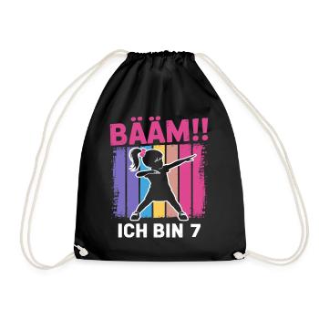 Bääm Je suis 7 filles qui font le dab, 7e anniversaire - Sac de sport léger - noir - Devant