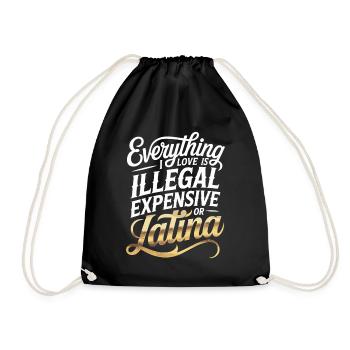 Tout ce que j’aime est illégal, cher ou latina - Sac de sport léger - noir - Devant