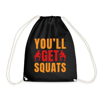Fitness Fanatics You ́ll Get Squats Calisthenics - Drawstring Bag - black - Front