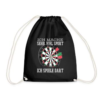 Darts Sport Joke - Drawstring Bag - black - Front