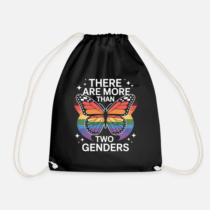 Pride Schmetterling T-Shirt – LGBTQ Statement - Turnbeutel - Schwarz
