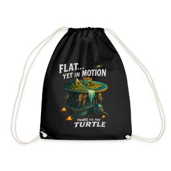 Plat mais en mouvement grâce à la fantaisie de la tortue - Sac de sport léger - noir - Devant