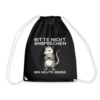 Lustiges Opossum Morgenmuffel: Nicht ansprechen! - Sac de sport léger - noir - Devant