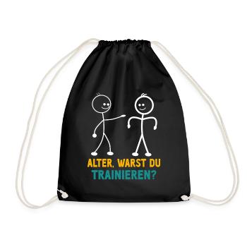 Stick Figure WERE YOU TRAINING FUNNY - Drawstring Bag - black - Front