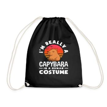 Véritablement un capybara costumé humain capybara - Sac de sport léger - noir - Devant