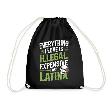 Tout ce que j’aime est illégal, cher ou latina - Sac de sport léger - noir - Devant