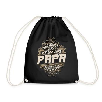 Bauzeichner Papa - Turnbeutel - Schwarz - Vorne