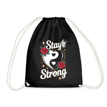 Chemise Stay Strong – Cœur Yin Yang - Sac de sport léger - noir - Devant