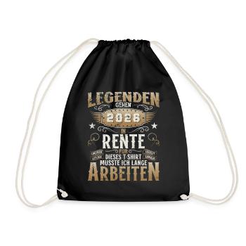 Pension 2026 Gift Man Retired Retirement Funny - Drawstring Bag - black - Front