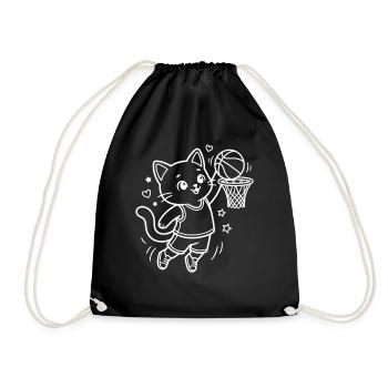 Joueur de baseball des Kawaii Cat - Sac de sport léger - noir - Devant