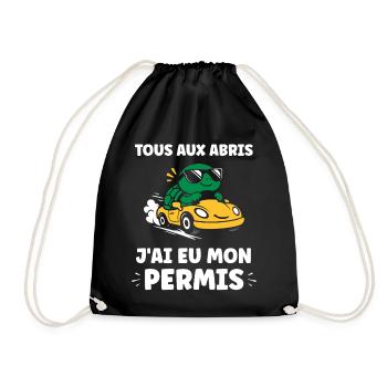 Humour j'ai mon permis de conduire - Sac de sport léger - noir - Devant