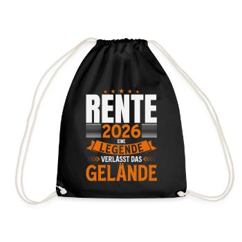 Pensioner 2026 Gift Man Pension Retirement Funny - Drawstring Bag - black - Front