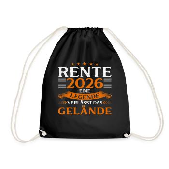 Pensioner 2026 Pension Gift Man Retirement Funny - Drawstring Bag - black - Front