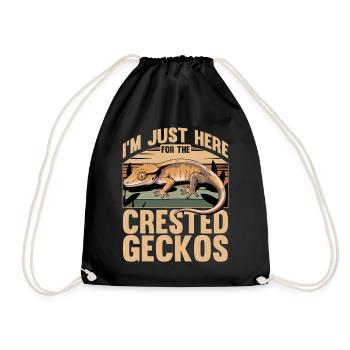 Funny Reptile Crested Gecko - Drawstring Bag - black - Front