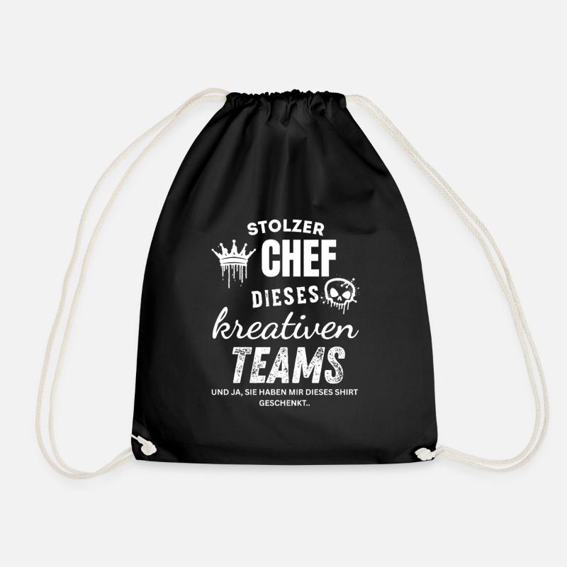 Stolzer Chef des kreativen Teams Chef Geschenk - Turnbeutel - Schwarz