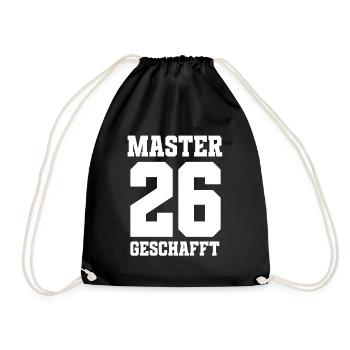 Master Geschafft 2026 Abschluss Master T-Shirt - Turnbeutel - Schwarz - Vorne