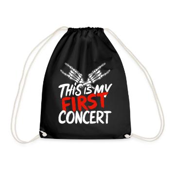 This Is My First Concert Rock Primo Concerto Funny - Drawstring Bag - black - Front
