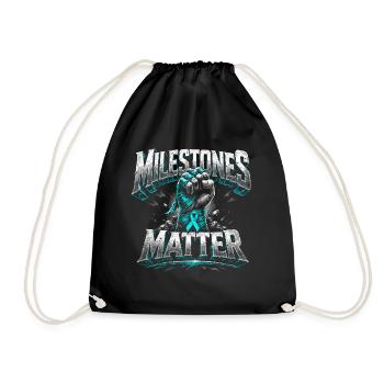 detoxification withdrawal addictive milestones matter - Drawstring Bag - black - Front
