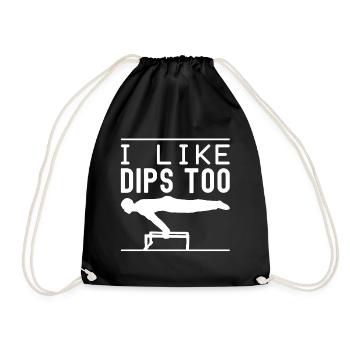 Gym Junkies I Like Dips Too Calisthenics Fitness - Turnbeutel - Schwarz - Vorne