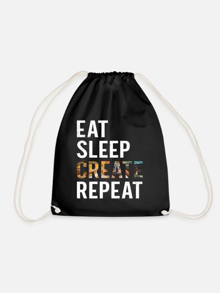 Funny Artist Painter Eat Sleep Create Repeat Draw - Turnbeutel - Schwarz